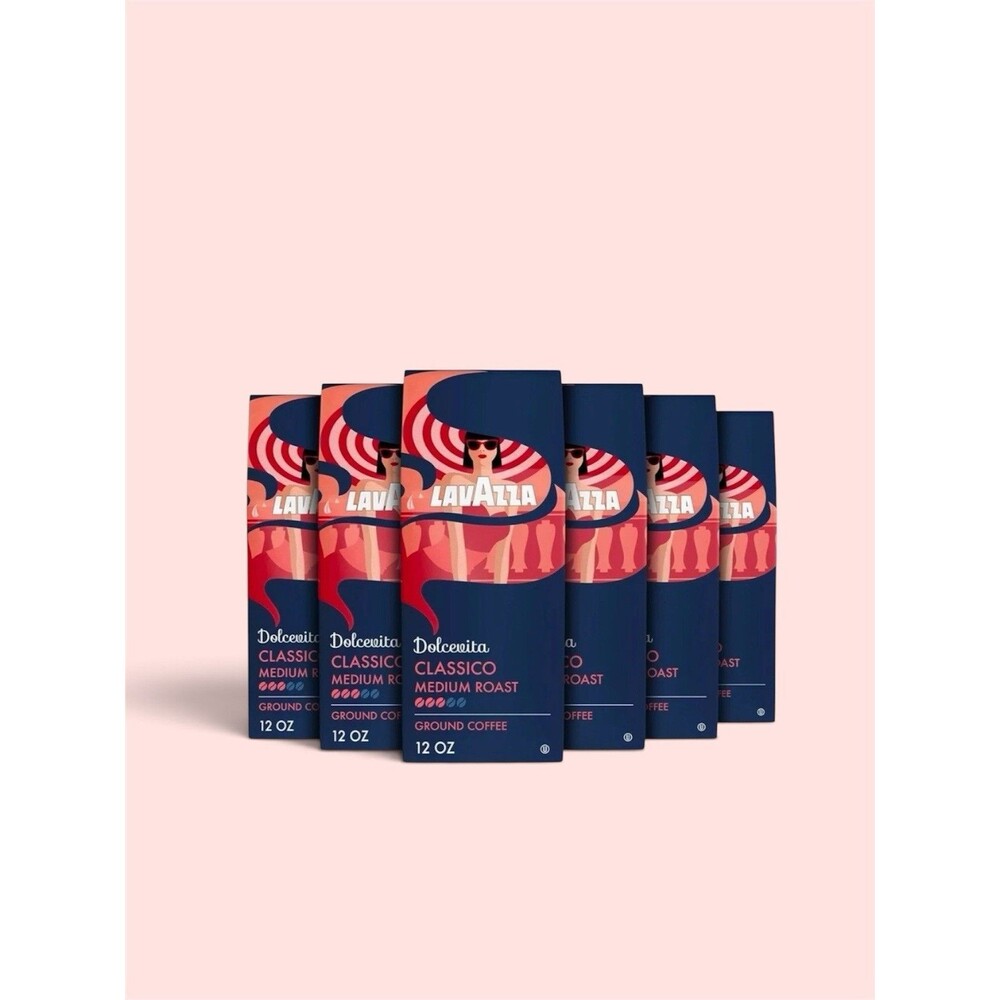 Lavazza Dolcevita Classico Medium Roast Ground Coffee 12 oz Bags 6 Pack New